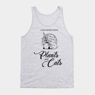 Easily Distracted by Plants  and Cats Tank Top